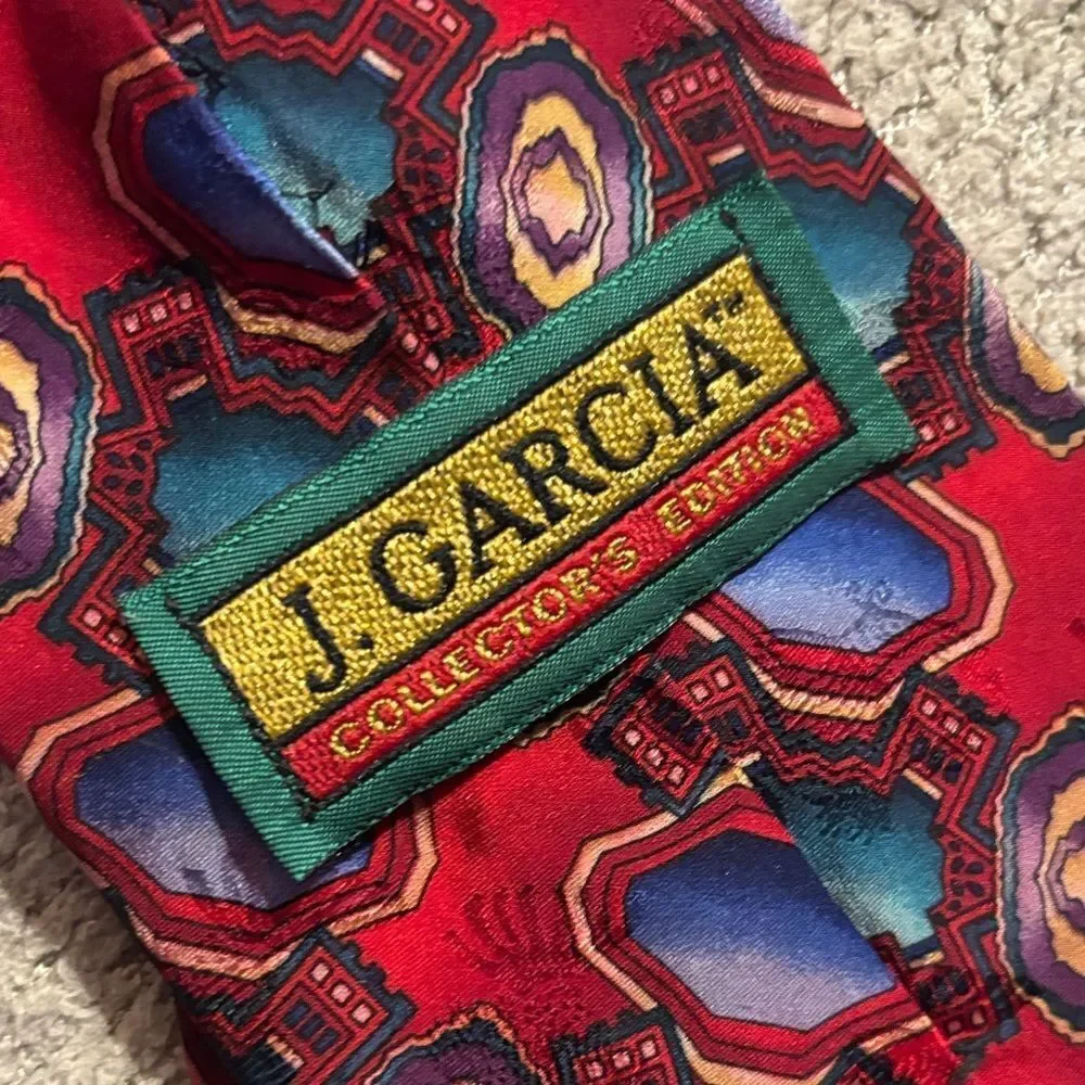 J. Garcia Vibrant Tie Collection in Red, Black, and Gray